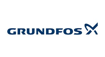 Grundfos Logo in Blau mit stilisiertem X